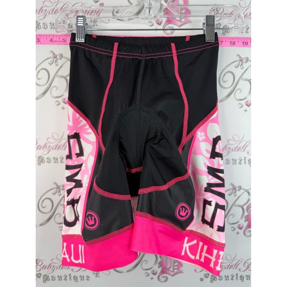 Canari shorts biking aloha rare Black and Hot Pink Floral Cycling Shorts